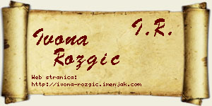 Ivona Rozgić vizit kartica